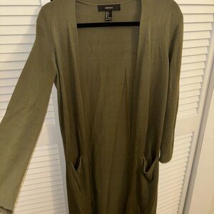 Forever 21 Olive Knit Cardigan